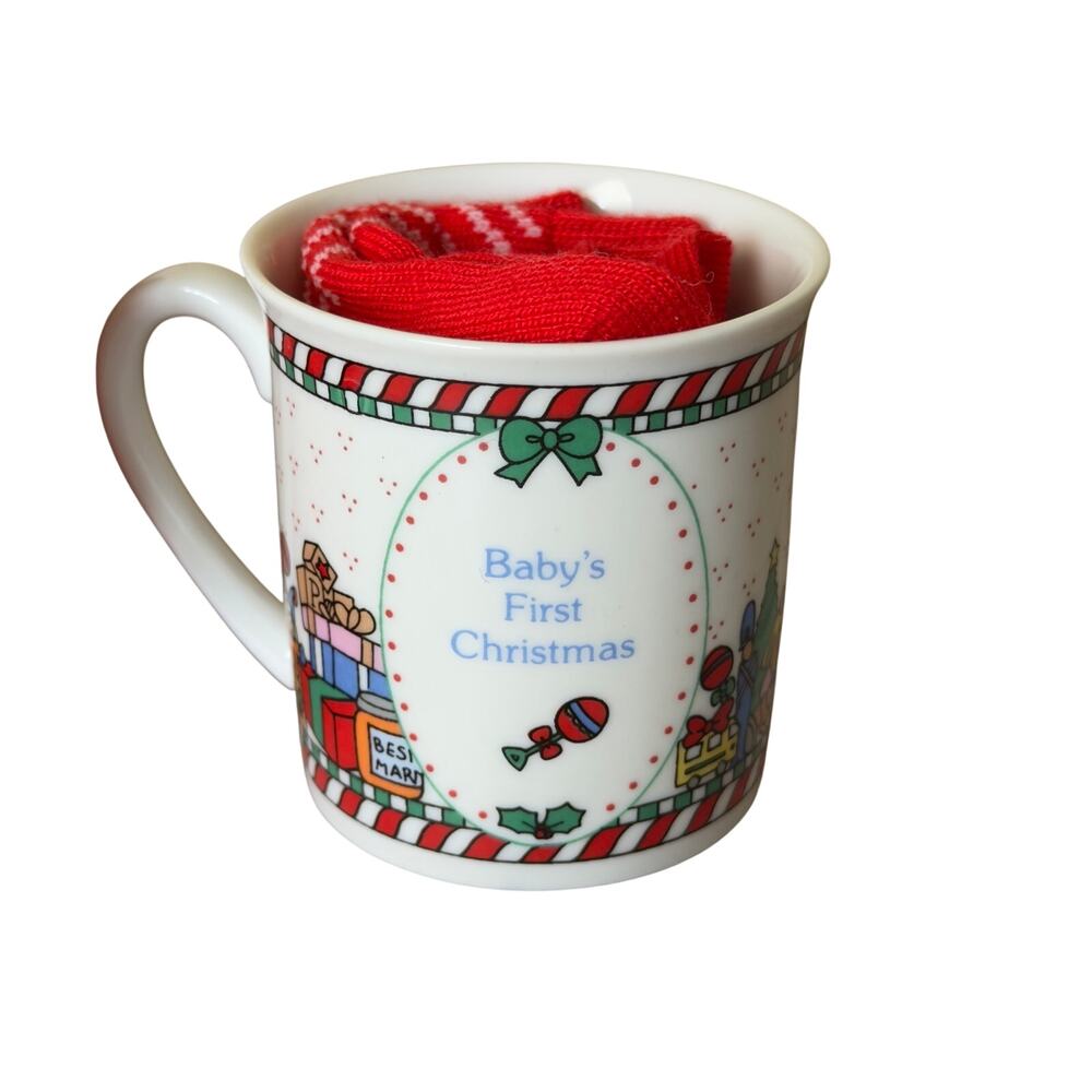 Vintage Paddington Bear Baby’s First Christmas Mug & Socks Enesco Original Box